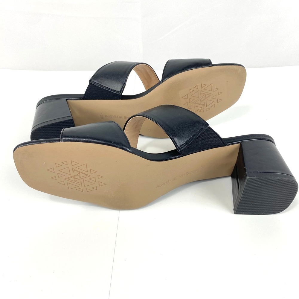 Adrienne Vittadini Sandals Womens 10 M Black Slip On Elegant Dressy LKNU Comfort - Picture 8 of 8